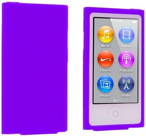ANiceSeller(TM) Color Silicone Soft Rubber Gel Skin Case Cover for iPod Nano 7th Generation 7G 7 (Purple)