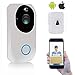 Produktbild JXWWN Ring Video Doorbell | Video Türklingel 1080p HD-Video, Gegensprechfunktion, Bewegungsmelder, WLAN, Satin Nickel,Weiß