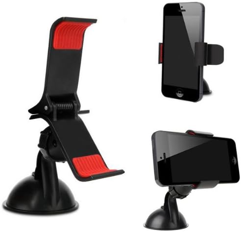 Black In Car 360° Rotating Windscreen Suction Cradle Holder. Car Mount / Car Holder for Windshield Dashboard, Suction Cup Mount for mobile phones compatible with any 6.5" inches electronic devices