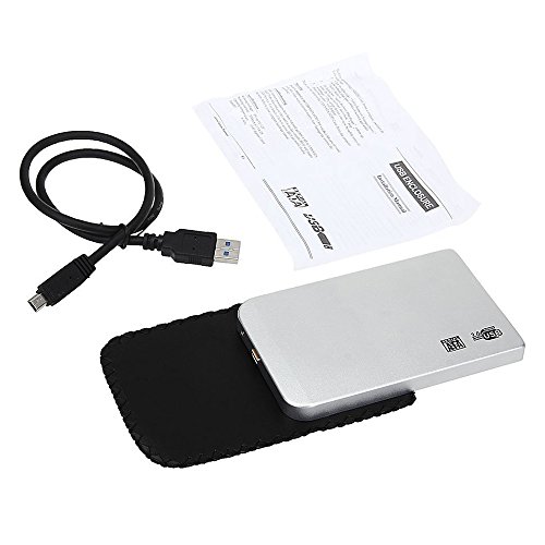 Unita ‚Festplatte – TOOGOO(R)Ausserhalb Box Gehaeuse fuer 2,5 „SATA HDD Festplatte USB 3.0 mit Silber Fall - 6