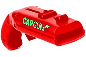 KEENWO PREMIUM Bierdeckel Cap Gun Pistole Shooter Flaschenöffner – Bazooka Capgun Bieröffner lustig Bierdeckel schießen mit Freunden Spielzeug Gadget (Rot)