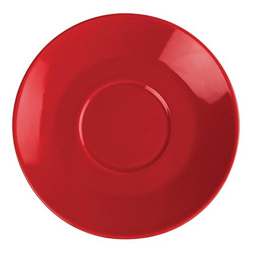 OlympiaCafe Saucers Red Porcelain Coffee Plate Kitchen Restaurant 12pc