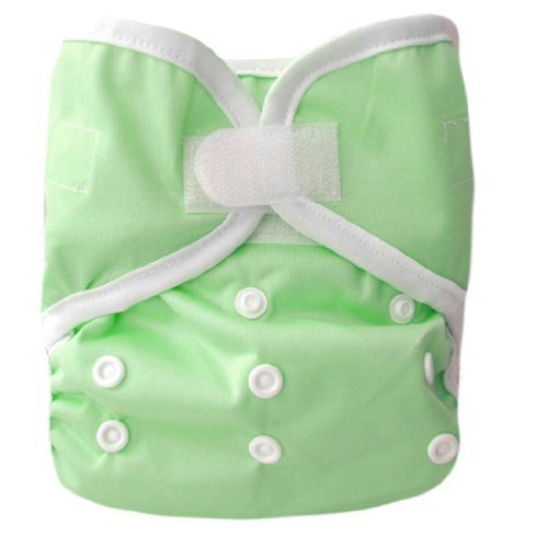 Kawaii Baby One Size Happy Leak-free Velcro Cloth Diaper Cover for Prefolds Lime