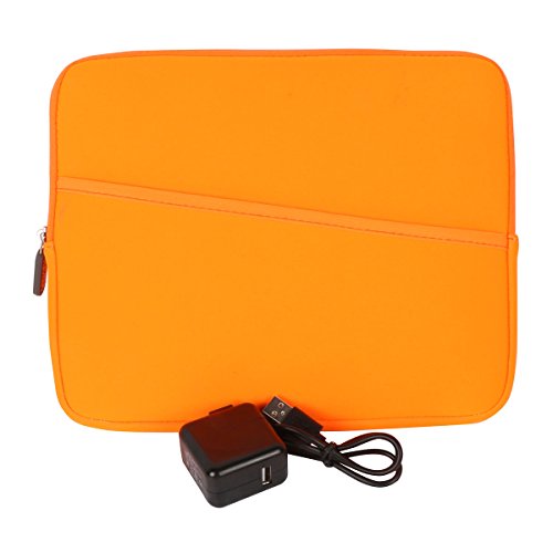 für bis zu 11″ Tablet Nylon Schutzhülle Pouch Tasche mit Samt im Inneren passt Apple iPad Air / Samsung Galaxy Tab / Chromo / Alldaymall / Drache Touch / Microsoft Surface von co2CREA (Orange) - 6