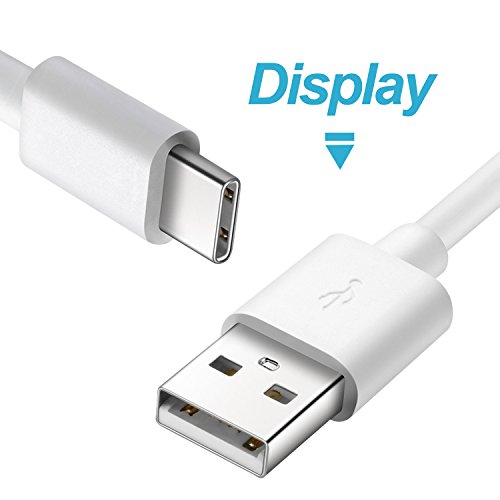 Cable USB Type C Ulinek  1M  Lot de 1  Cable USB C Chargeur   Synchro Ultime Rapide pour Samsung S8   A3  2017   A5  2017    S9   Galaxy note 8   Huawei P20   P20 Pro   P10   P9   Mate 9   Macbook Pro   ChromeBook Pixel - Blanc