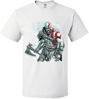 Palalula Men's Kratos God of War Draw Tshirt t Shirt Tribute T-Shirt M White