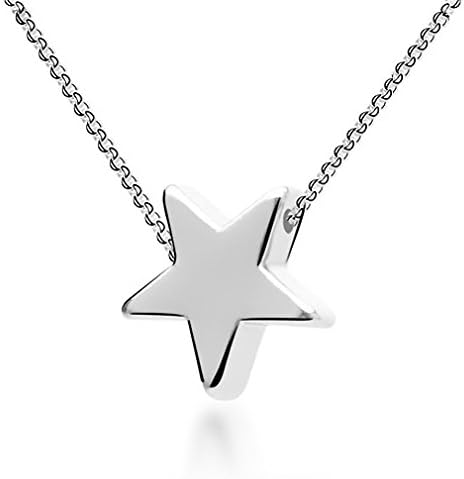 XIYUXUANIXIQI Jewelry Perfect Star Necklace Sterling Silver Chains 18K White Gold Plated Lovely Star Shape Pendant Necklace Gifts Present for Women Mother Ladies Birthday Gift Box