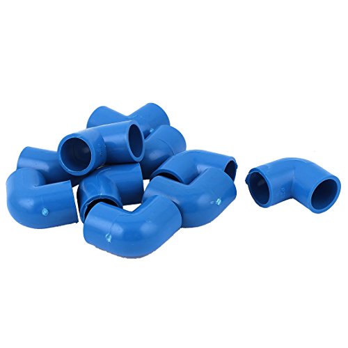 Preisvergleich Produktbild sourcingmap® 10Stück 20mmInnenDia PVC 2-Weg 90Grad Wasserrohr Schlauchanschluss Verbinder Blau de