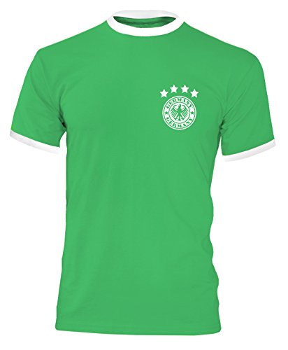 Luckja EM 2016 Trikot Deutschland Fanshirt Retro-Look Motiv 14 Herren Rundhals T-Shirt