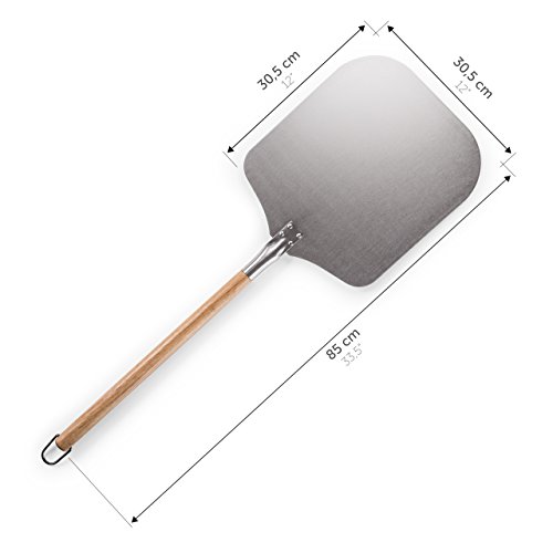 comprare on line Pala per Pizza e Pane 30,5 x 30,5 cm | Per Forno e Griglia | in Legno e Alluminio Sottile e Resistente | Gancio per Appendere | Impugnatura Antiscivolo | Lunghezza Totale 85 cm | By Blumtal prezzo