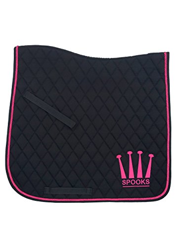 Preisvergleich Produktbild SPOOKS Schabracke Dressage Pad Happy Crown black / pink
