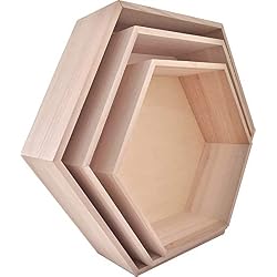 Youdoit 3 étagères hexagonales en Bois