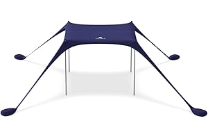 SUN NINJA Mini Strandzelt Sonnenschutz - Kleines Sonnensegel Strand - UPF50+ Strand Zelt mit Tragetasche - Halbschatten - Sonnenschutz Reise leicht - Beach Tent - Sonnenzelt