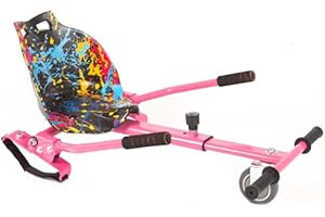 iRollers HoverKart Fits 6.5 8 & 10 Inch Hoverboards Accessory Cart Fitting Pink Splatter Seat Hover Kart UK…