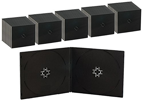 Doppel CD Slim Soft Boxen im 50er-Set, 7 mm, schwarz
