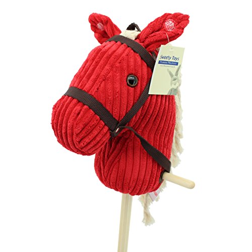 Sweety-Toys 6755 " RED Sugar " CORD COTTON hobby horse with sounds