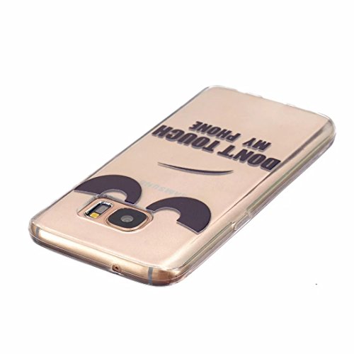 MUTOUREN für Samsung Galaxy S7 Transparent TPU Silikon Schutz Handy Hülle Case Cover [Kratzfeste, Scratch-Resistant] Hülle Schutzhülle Crystal Kirstall Durchsichtig Fall-Abdeckung Etui TPU Bumper Schale – Don’t Touch My Phone - 3
