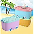 PARASNATH Rolling Storage Container Box Set of 3-45 Litre each (Multi Colour) Super Large With Wheels Size (59X39X30 cm) Launch Offer - Made In India, Polypropylene