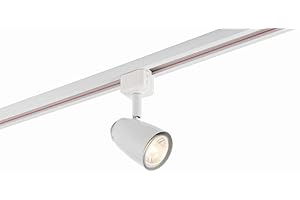 NATIONAL LIGHTING Monte Multi Directional Gloss White and Chrome Finish Mains Track GU10 LED Compatible Adjustable Spotlight Track Head Lighting