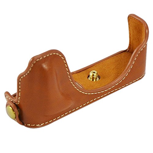 First2savvv XJPT-GF8-D09G11 Gehäusehälfte präzise Passform PU-Leder Kameratasche Fall Tasche Cover für Panasonic Lumix DMC-GF8. GF7 mit Reinigungstuch - 2