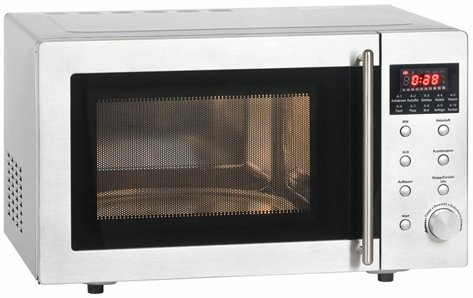 Preisvergleich Produktbild Mikrowelle, Edelstahl, 800 Watt, 23 Liter