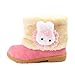 Femizee Baby Girls Infant Toddler Winter Fur Shoes Rabbit Snow Boots Pink 12-15 Months