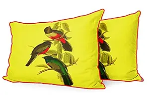 DreamVio Jute Fabric Printed Decorative Pillow/Throw/Cushion Covers for Living Room, Bed Room, Sofa,Chairs,Pillow Cases, Pillow Covers Set of 2, Size 12x18 Inches Style95