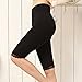 Liang Rou Maternity Elastane Adjust Waistband Short Leggings Lace Trim Color Black