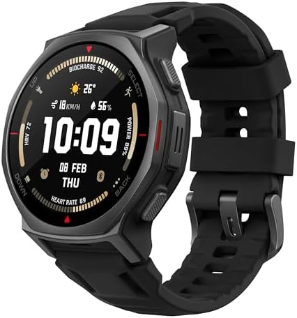 Amazfit T-Rex 3 Pro Smartwatch Outdoor 44 mm Display AMOLED in zaffiro, torcia integrata, ghiera in titanio, GPS Dual-Band, mappe offline, fino a 17 giorni di autonomia, 10 ATM, 180+ modalità sportive