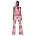 Produktbild Btruely Jumpsuit Damen Sommer Elegant Overall Lange Hose Playsuit V-Ausschnitt Böhmen Jumpsuit Ärmellos Rompers (S, Rosa)