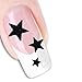 Nail Art 3d Glitter Stickers - Stars (Black)