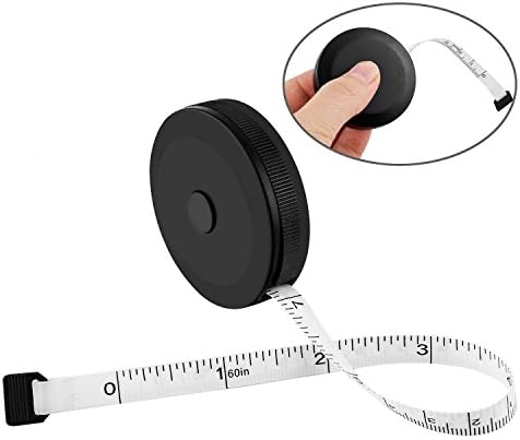 AmzBarley 60 Inch/1.5 Meter Soft Tape Measure Retractable Cloth Body Measuring Ruler with Casing