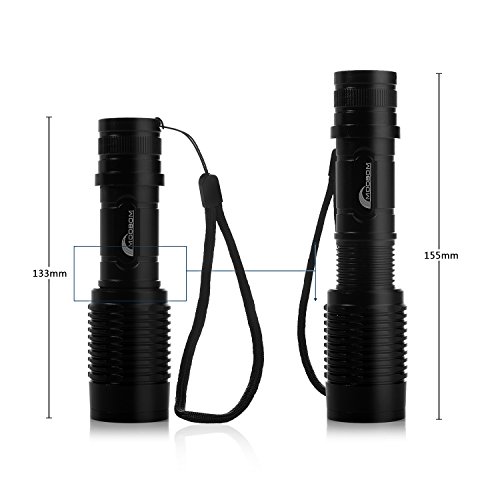 Moobom Super helle CREE XML T6 LED bewegliche Zoom taktische Taschenlampe Fokus Einstellbare 900 Lumen wasserdichte Fackel 5 Modi für Indoor und Outdoor-Sportarten - 3