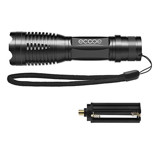 Ecooe Taschenlampe LED Cree 1000 Lumen XML-2 T6 5 Modis Einstellbar Super Hell Schwarz - 6