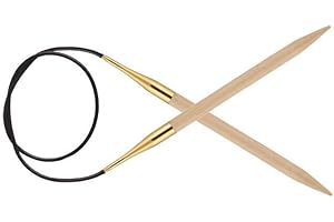 KnitPro Basix Aiguille Circulaire avec Pointes en Bois de Bouleau Longueur de câble 100 cm Calibre 15 mm