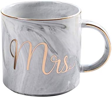 Beautiful Marbel Pattern Ceramic Water Mug Letter Printed Coffee Cup for Home Office Best Gift for Lovers