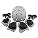 Produktbild YSH YSHSkating Helm 7 Set Knie Pad Elbow Schutzausrüstung Radfahren Skateboard Hip-Hop Familie Ultraleicht Erwachsene Kinder Sport Sicherheit,White-OneSize48-54cm