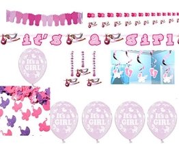 Girl Komplettset Girlande Konfetti Luftballons Girlanden Babyparty