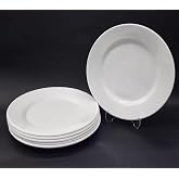 6 White Melamine Desserts, Cake Serving Plate 21cm Shallow Plate Calculated Hors d'oeuvre Plate for Daily Use