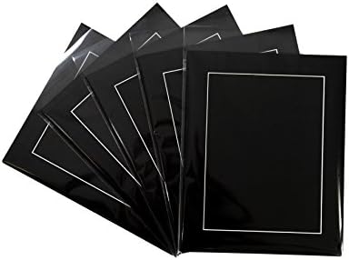 Colourmount Pack of 5 Black Picture/Photo Mounts with Backings and Bags (12x10 to fit 10x8)