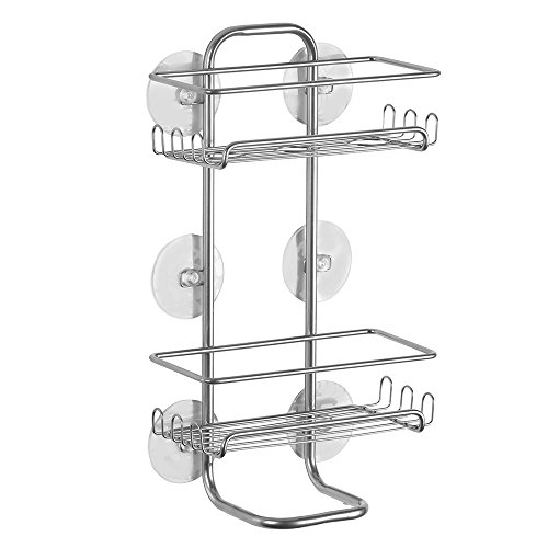 InterDesign 60456EU Classico Duschregale mit Saugnäpfen Jumbo, silberfarben