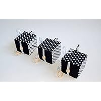 Montessori Lernmaterial (schwarz/weiß) Würfel zum Greifen, Lernspielzeug, Lernmaterial, zertifiziert, Babywürfel, Babygreifwürfel mit Rassel, Babyspielzeug