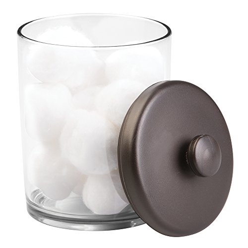 mDesign Wattedose – praktischer Behälter für Wattepads, Wattestäbchen und Wattebäusche – stilvoller Wattepadbehälter & Wattestäbchenbehälter – Material: beständiger Kunststoff - 6