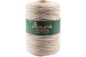 BORGO DE' PAZZI FIRENZE Corde macramé 2mm (Beige), Ficelle corde Coton x 450mt, Corde en Macramé, Longe pour sacs à crochet, Fil de Macramé, Corde de Coton, Made in Italy, BORGO DE’ PAZZI FIRENZE