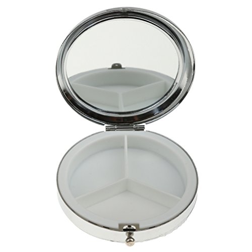 Stilvolle Kompakte Runde Metall Pille Kastenkasten Organisator 3 Fach