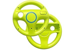 AMEEGO GN-006 Steering Wheel Design Stand Mario Kart Racing Game Steering Wheel Stand For Wii Game Controller (GREEN X2)