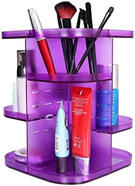 POTENTCERA Acrylic Makeup Organizer 360-Degree Rotating Cosmetic Storage Unit Jewelry &amp; Cosmetic Storage Display BOX Adjustable Multi-Function bathroom Cosmetic Storage