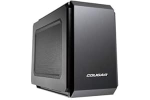 Cougar Qbx Pro Mini Itx - Carcasa de ordenador para jugado, sin fuente de alimentación, USB 3.0, hasta 7 ventiladores, requiere tarjetas Gx (QBX) de 350 mm Odd con ranura de carga