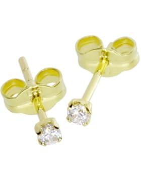 InCollections Damen-Ohrstecker 333/000 Gold mit Zirkonia weiß