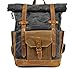 Produktbild Retro Hit Farbe Öl Wachs Wasserdichte Leinwand Reiserucksack Computer Tasche Große Kapazität Outdoor Damen Umhängetasche Männer Tasche